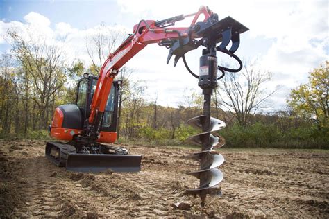 auger mini excavator|auger attachment for mini digger.